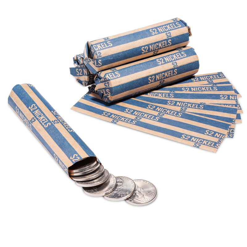 Manaloom 1000 Flat Coin Wrappers, Nickels Coins Holder, Convenient Nickel Storage Coin Wrapper - 1000 Pack - Image 1